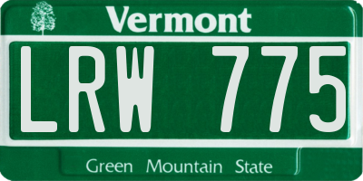 VT license plate LRW775