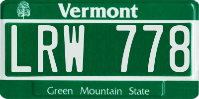 VT license plate LRW778