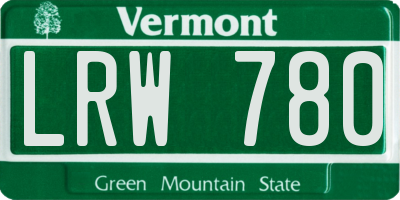 VT license plate LRW780