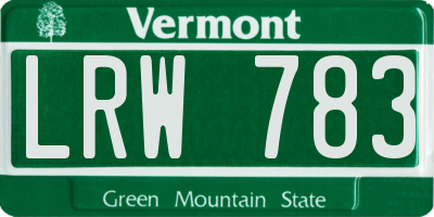VT license plate LRW783