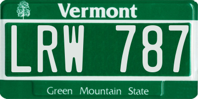 VT license plate LRW787