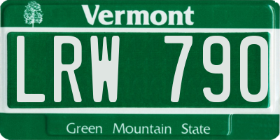 VT license plate LRW790