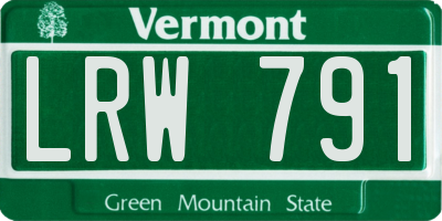 VT license plate LRW791