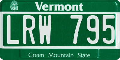 VT license plate LRW795