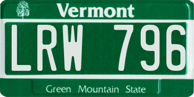 VT license plate LRW796