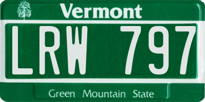 VT license plate LRW797