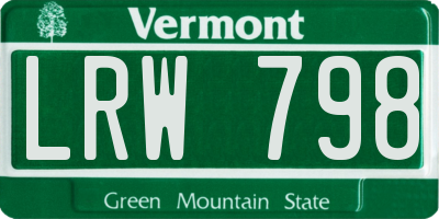 VT license plate LRW798
