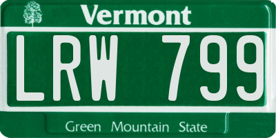 VT license plate LRW799