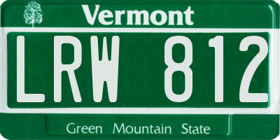 VT license plate LRW812