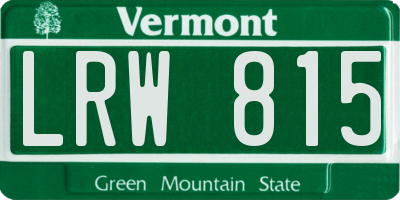 VT license plate LRW815