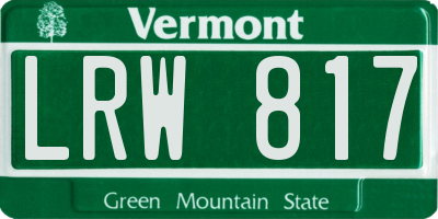 VT license plate LRW817