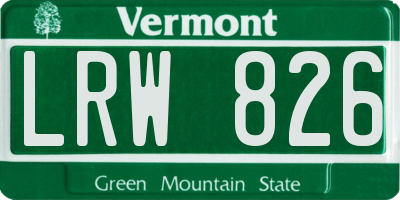 VT license plate LRW826