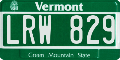 VT license plate LRW829