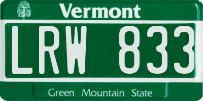 VT license plate LRW833