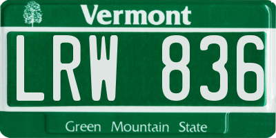 VT license plate LRW836