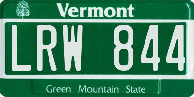 VT license plate LRW844