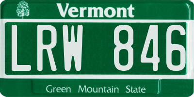VT license plate LRW846