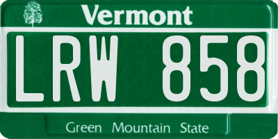 VT license plate LRW858