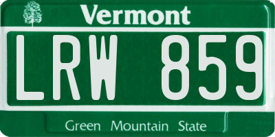 VT license plate LRW859