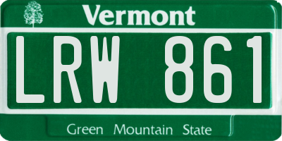 VT license plate LRW861