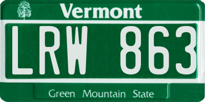 VT license plate LRW863