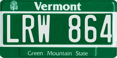 VT license plate LRW864