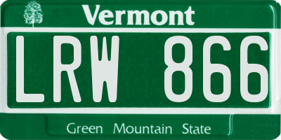 VT license plate LRW866