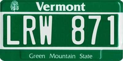 VT license plate LRW871