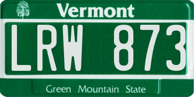 VT license plate LRW873