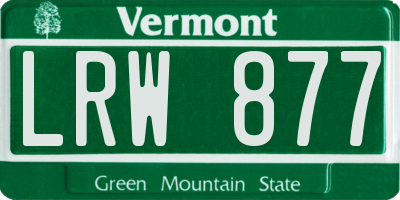 VT license plate LRW877