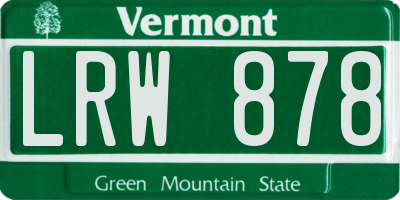 VT license plate LRW878