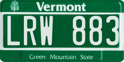 VT license plate LRW883
