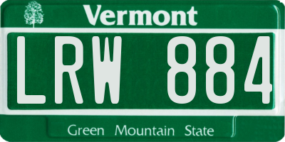 VT license plate LRW884