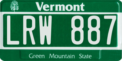 VT license plate LRW887