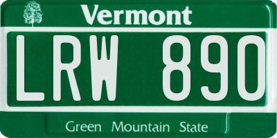 VT license plate LRW890