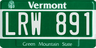 VT license plate LRW891