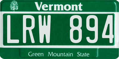 VT license plate LRW894