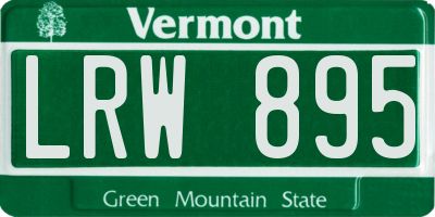 VT license plate LRW895