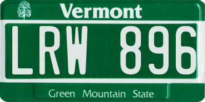 VT license plate LRW896