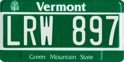 VT license plate LRW897