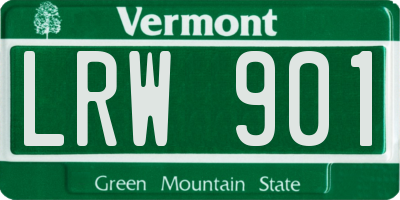 VT license plate LRW901
