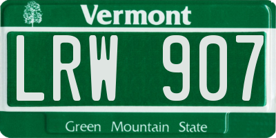 VT license plate LRW907