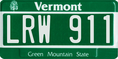 VT license plate LRW911