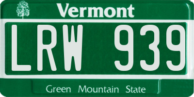 VT license plate LRW939