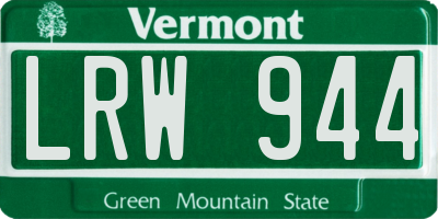 VT license plate LRW944