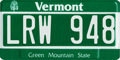 VT license plate LRW948