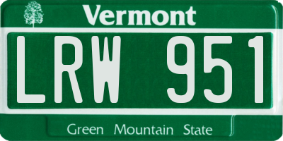 VT license plate LRW951