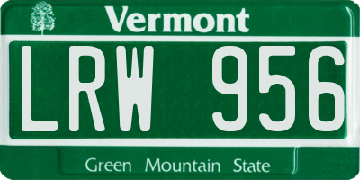 VT license plate LRW956