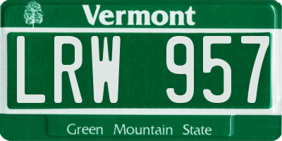 VT license plate LRW957