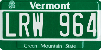 VT license plate LRW964